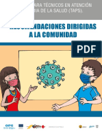 RECOMENDACIONES DIRIGIDAS A LA COMUNIDAD OPS_MSP