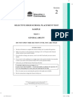 Selective High School Placement Test Sample: Session