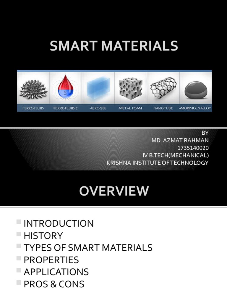 Overview of Smart Materials by MD Azmat | PDF | Shape Memory Alloy ...