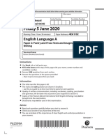 Friday 5 June 2020: English Language A