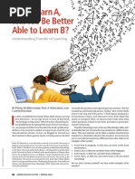 If You Learn A, Will You Be Better Able To Learn B?: Understanding Transfer of Learning