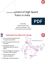 Development of High Speed Trains in India