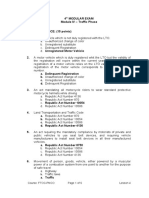 4th MODULAR EXAM Module IV – Traffic Phase Multiple Choice and Fill-in-the-Blanks