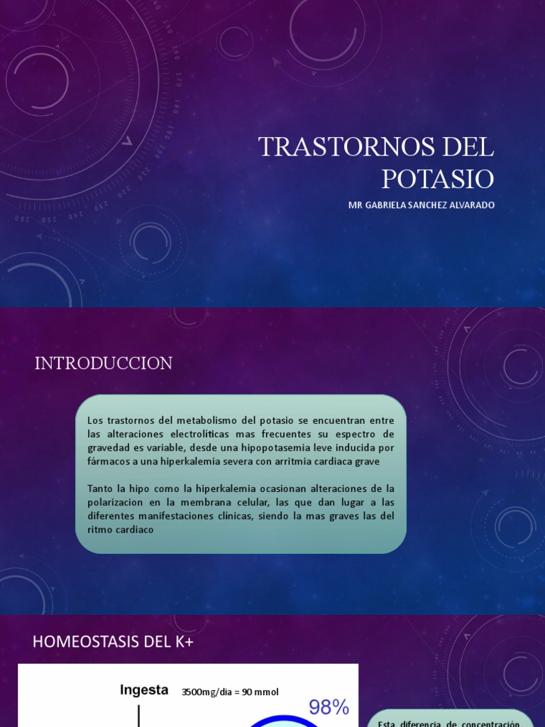 Trastornos del Potasio: Hipo e Hiperkalemia | PDF | Potasio | Dieta y ...