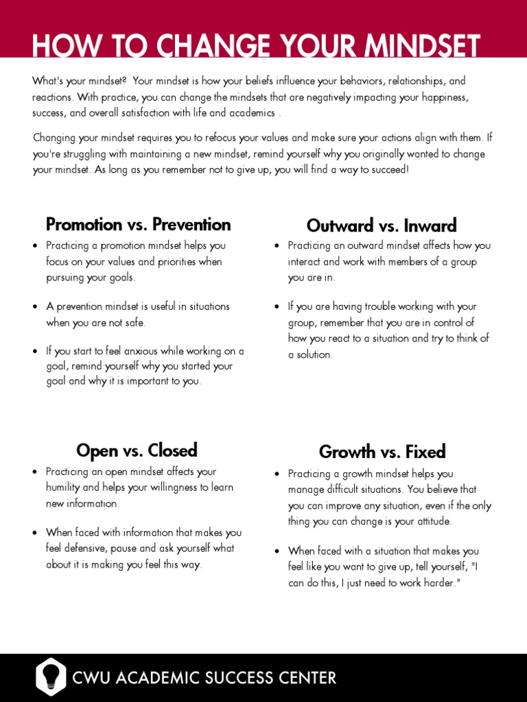 Change Your Mindset for Success | PDF