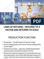 Laws of Returns - Returns To A Factor and Returns To Scale