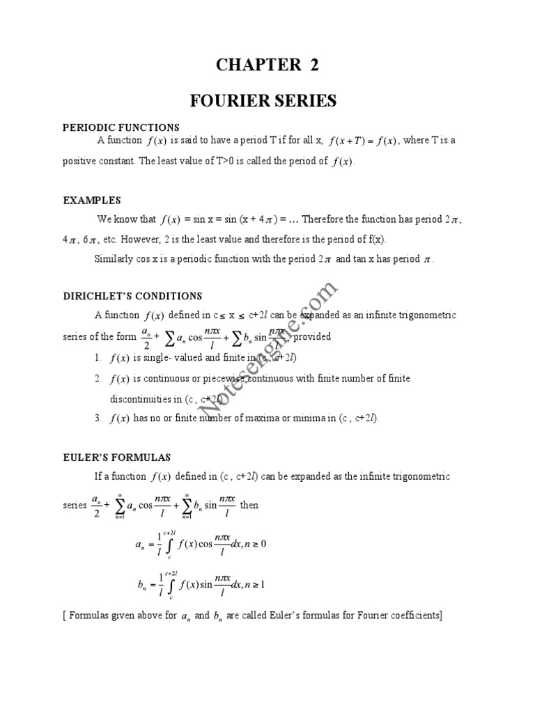 Fourier Series of Periodic Functions | PDF | Fourier Series ...