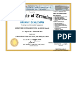 TESDA Sample Training Certificate