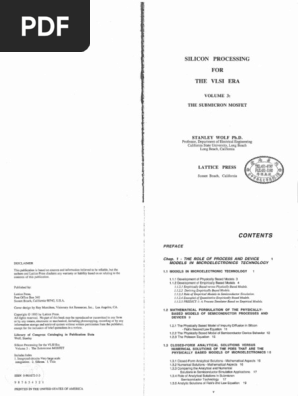 Silicon Processing For The VLSI Era (III) by Stanley Wolf and