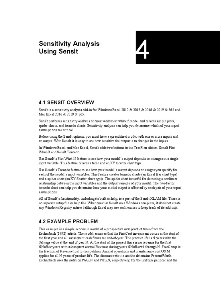 Sensitivity Analysis Using Sensit | Download Free PDF | Sensitivity ...
