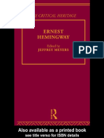Meyers, J. - (1982) Ernest Hemingway - The Critical Heritage