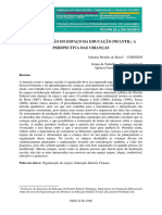 A Organização Do Espaço Na Educação Infantil A Perspectiva Das Crianças