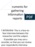 Instruments in Gathering Information Report