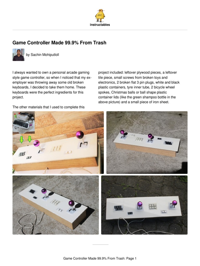 DIY Game Controller from Trash | PDF | Printed Circuit Board | Screw
