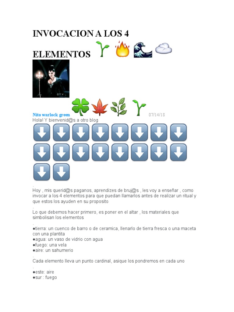 Invocación de los Cuatro Elementos | PDF | Comportamiento religioso y ...