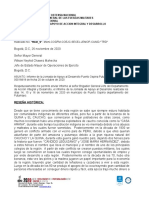 Informe de La Jornada de Apoyo Al Desarrollo Puerto Ospina Putumayo Según Plan No 00018418 de Fecha 20 de Octubre de 2020