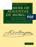 Memoir of Augustus de Morgan, With Selections Form His Letters - Sophia Elizabeth de Morgan