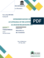 Internship-Report On An Appraisal of The Activities of Al-Arafah Islami Bank LTD