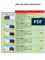 Bảng Báo Giá Bán Lẻ Sản Phẩm Hunonic Mới 2021