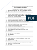 Sr. No. Table-D: List of Industries Exempted From Obtaining NOC/Consent of The Punjab Pollution Control Board