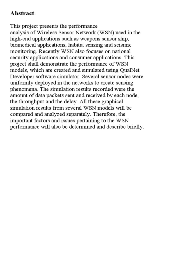 Wireless Sensor Networks Analysis | PDF | Wireless Sensor Network | Routing