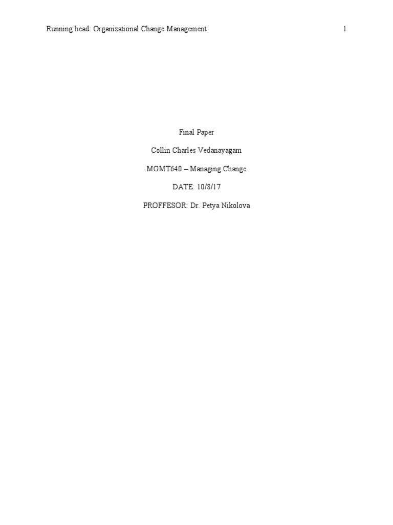 Change Management in Organizations | PDF | Software Development Process ...