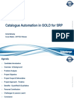 Catalogue Automation in GOLD For SRP: Smita Mohanty Scrum Master, SAP R2.6 Release