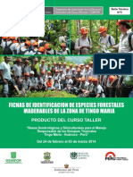 Fichas de Identificación de Especies Forestales Maderables de La Zona de Tingo Maria 2014