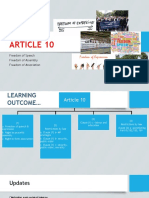 Article 10: Freedom of Speech Freedom of Assembly Freedom of Association