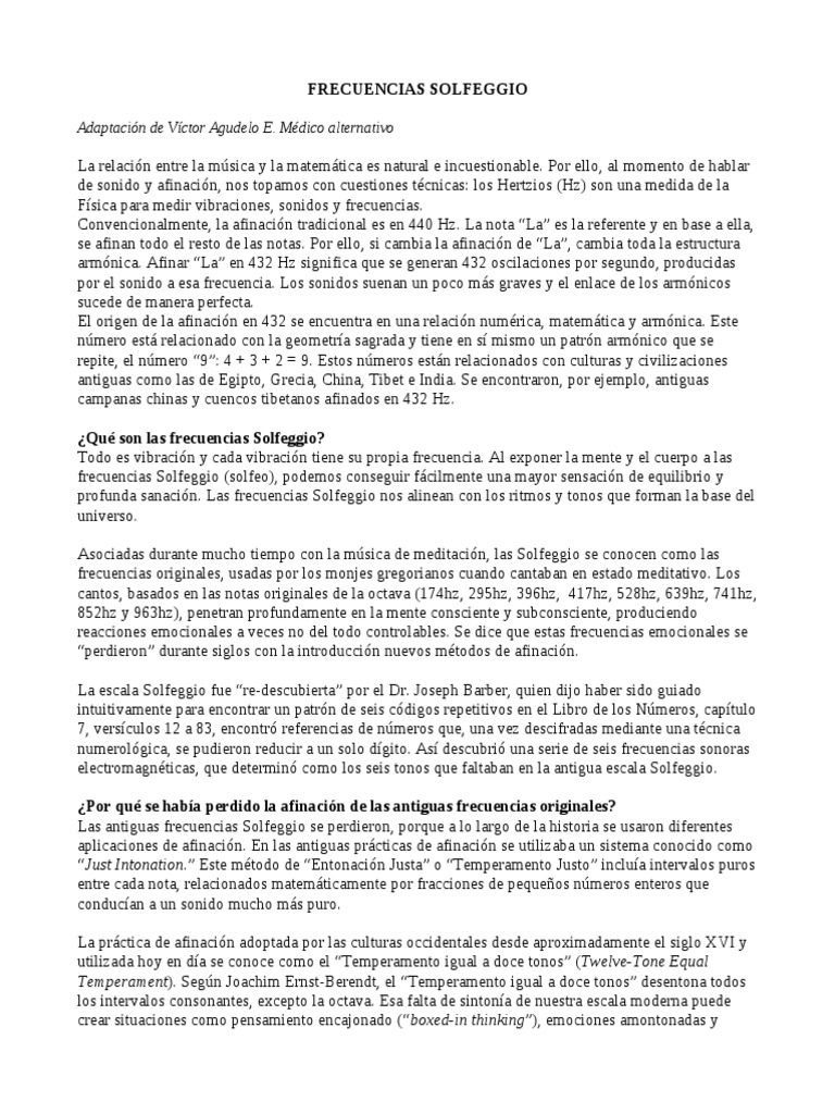 Beneficios de las Frecuencias Solfeggio | PDF | Frecuencia | Armonía