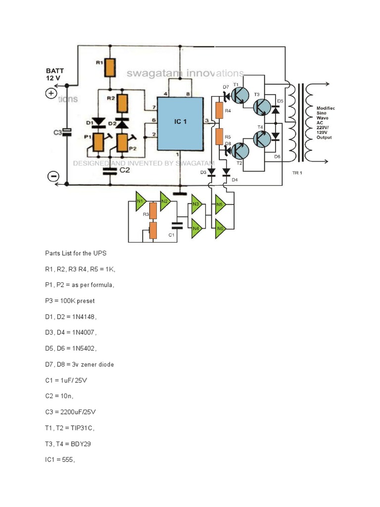 UPS Parts List and Specifications | PDF