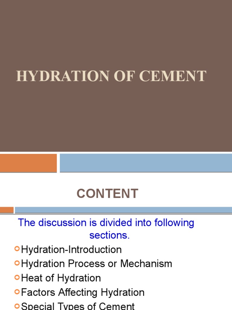 Hydration of Cement | PDF | Silicate | Cement