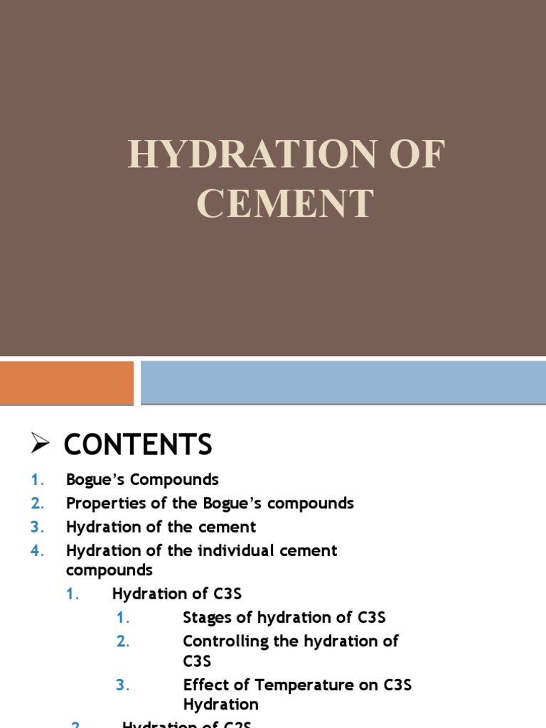 Hydration of Cement and Bogue Compounds | PDF | Nucleation | Cement