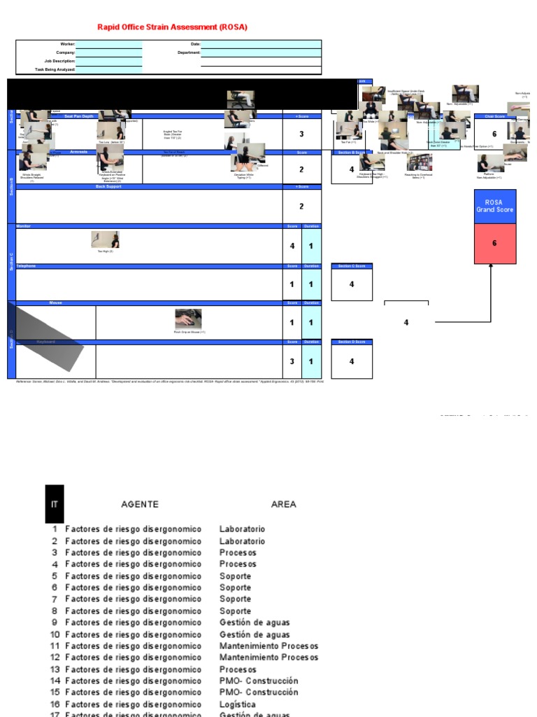Registro Evaluacion Ergonomica ROSA | PDF | Chair | Manufactured Goods