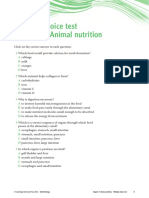 Multiple-Choice Test Chapter 7: Animal Nutrition: 1 A B C D 2 A B C D 3 A B C D 4 A B C D 5 A B C D