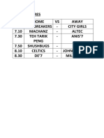 Day 4 Fixtures(UPDATED)