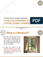 Types of Windows and Ventilators (Timber) : Construction & Materials-Iii (Rar-302)
