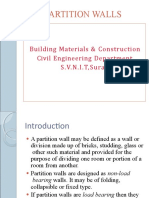 Partition Walls: Building Materials & Construction Civil Engineering Department S.V.N.I.T, Surat