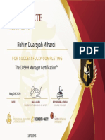 Rohim Duarsyah Mihardi: The COSHH Manager Certification™