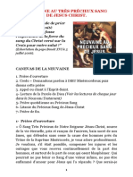 1er Jour - Neuvaine Au Très PRÉCIEUX SANG DE JESUS CHRIST