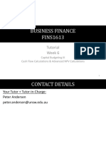 Business Finance Cash Flow Calculations