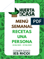 Receta Menu Huerta de La Casa para Una Persona