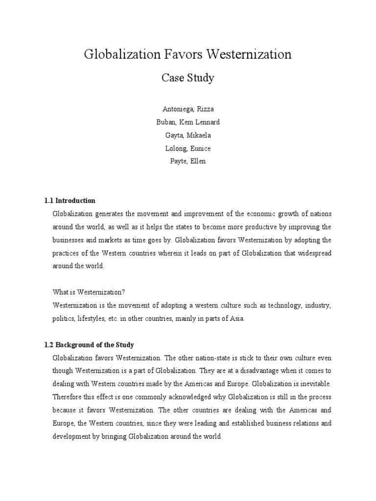 Globalization's Impact on Westernization | PDF | Globalization | Nation ...