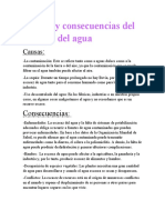 Causas y Consecuencias Del Mal Uso Del Agua