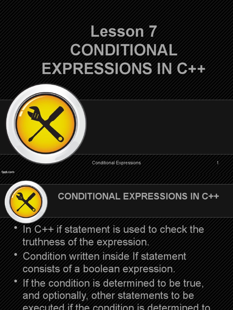 C++ Conditional Expressions Guide | PDF | Boolean Data Type | Computer ...