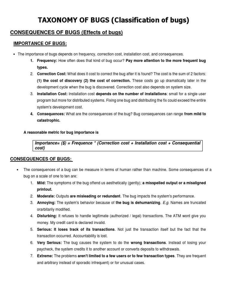 Chapter 2 Taxonomy Of Bugs Pdf Software Bug Control Flow