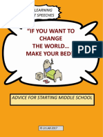 "If You Want To Change The World Make Your Bed!": Advice For Starting Middle School