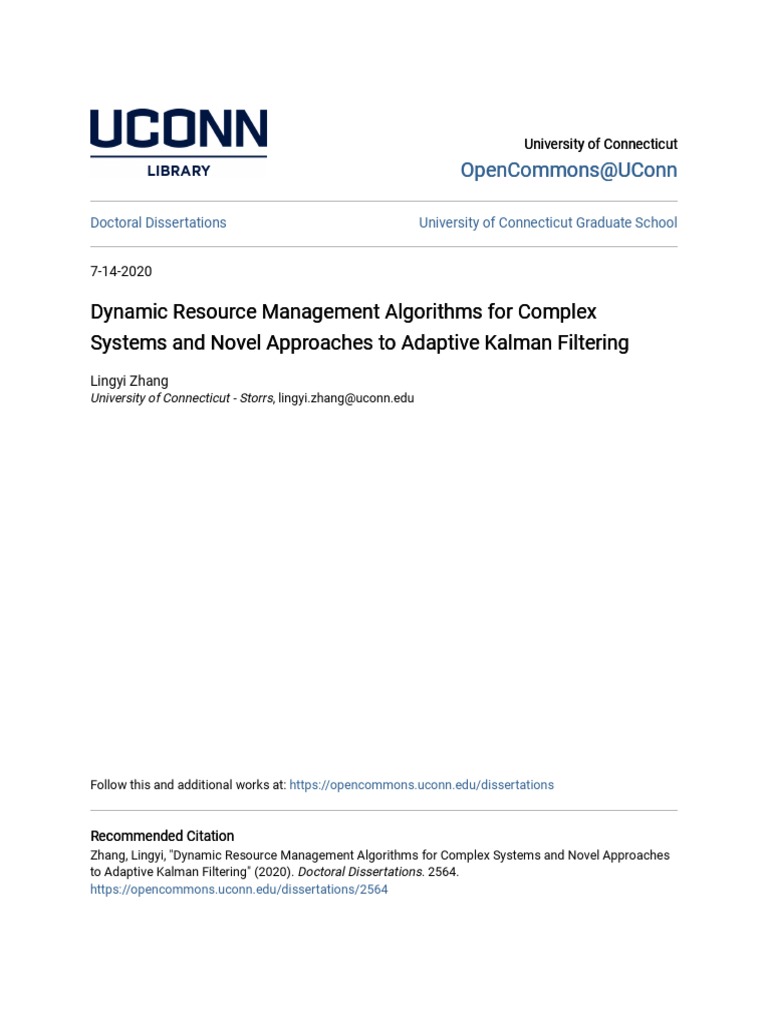 Dynamic Resource Management Algorithms For Complex Systems and No | PDF ...