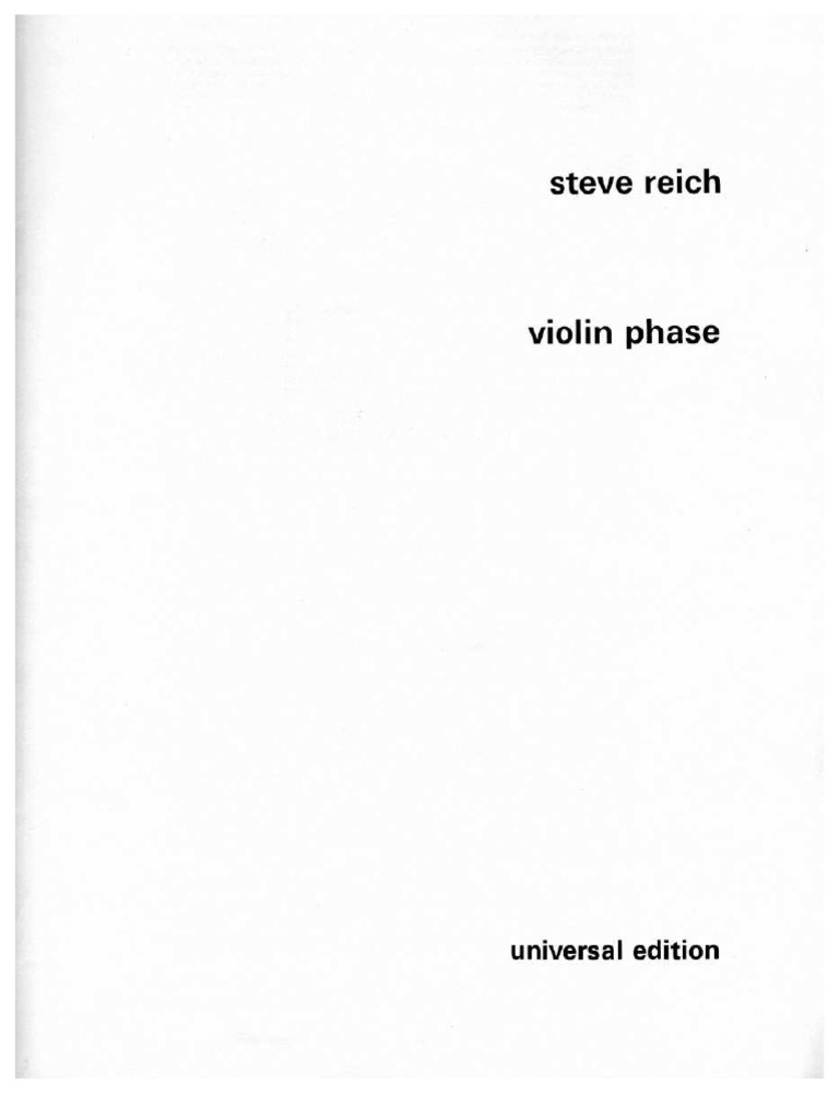 REICH Violin Phase PDF