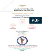 Normalization of Duplicate Recordsfrom Multiple Sources: Bachelor of Technology IN Computer Science and Engineering